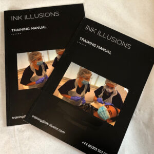 Printed manual for online students completing Scar & Stretch Mark Tattoo Training Ink Illusions