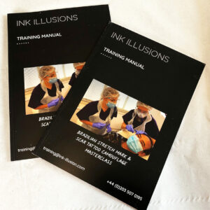 Printed manual for online students completing Collagen Induction Therapy Training Ink Illusions